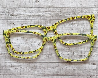 Sunflowers Pattern #2 Acrylic Eyeglass Topper with Magnets