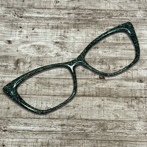 Dark Green Glitter Magnetic Eyeglass Topper