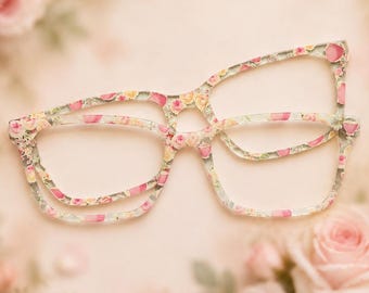NEW - Tea & Roses Clear Acrylic Eyeglass Topper with Magnets