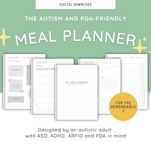 Meal Planner Template for Remarkable 2 - Autism and PDA-friendly. Also suitable for ADHD and ARFID