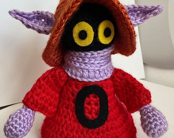 Orko crochet pattern, Orko amigurumi, Red Mage amigurumi, Wizard Doll, PDF download, posable magician, sorcerer, Master Universe He-Man toy