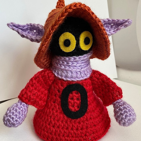 Orko crochet pattern, Orko amigurumi, Red Mage amigurumi, Wizard Doll, PDF download, posable magician, sorcerer, Master Universe He-Man toy