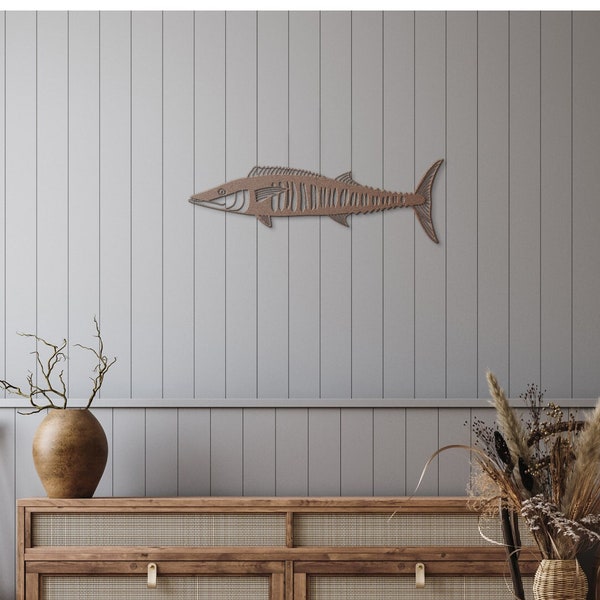 Large Wahoo metal wall art sign fishing wall decor metal fish sign metal wall art metal art wall hanging