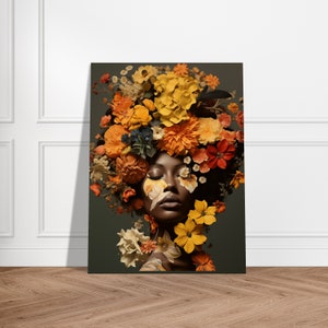 Tonos de la naturaleza / Arte floral de la pared / Collage floral / Mate de calidad museística / Póster de papel semibrillante