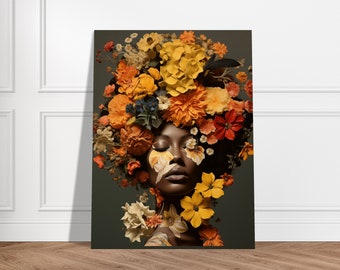 Nature's Hues | Floral Wall Art | Floral Collage | Museum-Quality Matte | Semi-Glossy Paper Poster