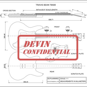 Guitar build plans - TRAVIS BEAN TB500