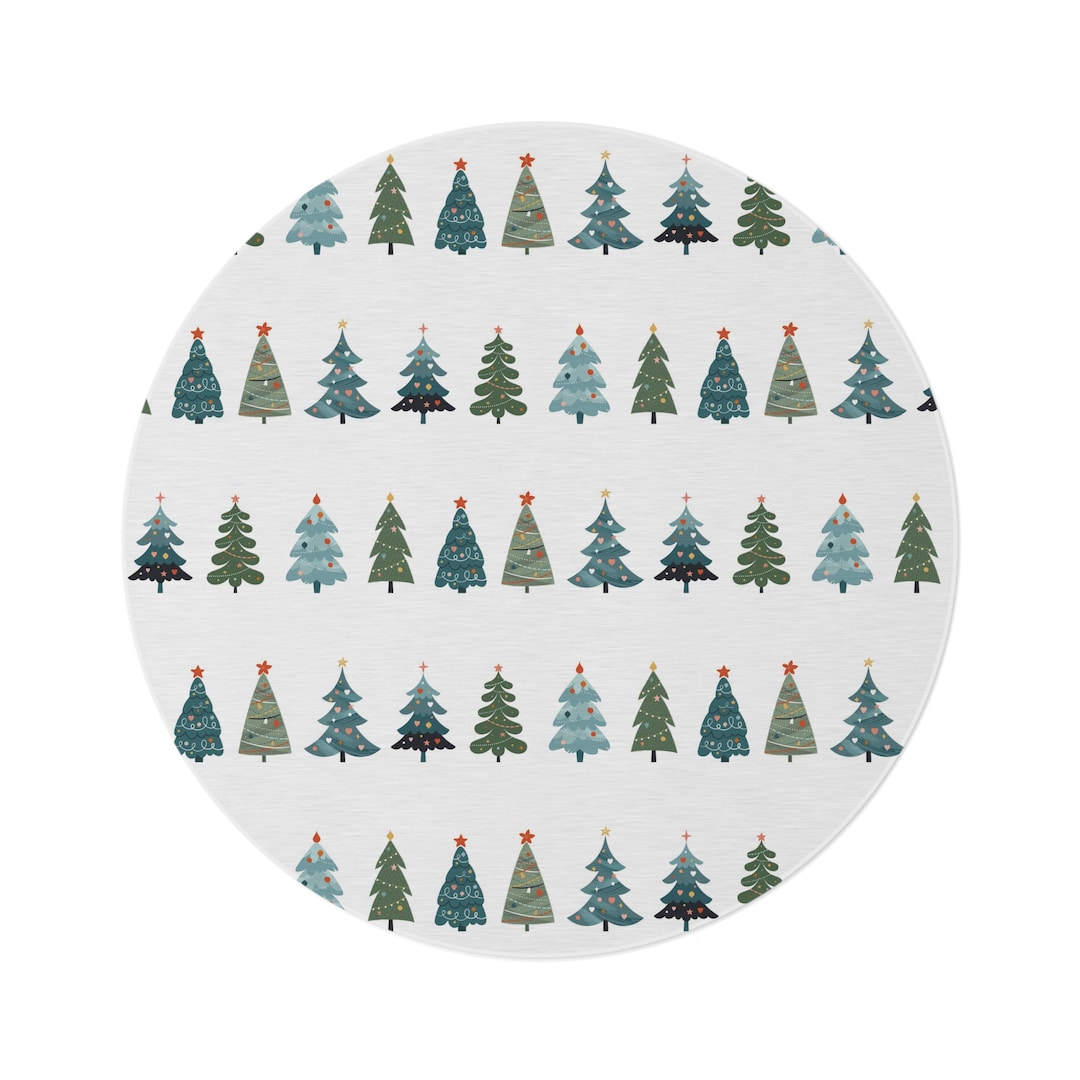 Christmas Round Rug Christmas Rug Christmas Tree Rug Etsy