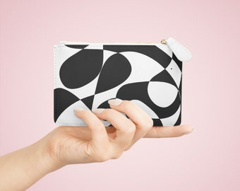 Mini Clutch Bag Black on White Clutch Bag Black Clutch Bag Squiggle Clutch Bag Swirl Clutch Bag Abstract Art Clutch Bag