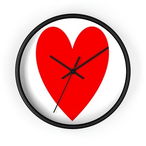 Wall clock Heart Solid Red