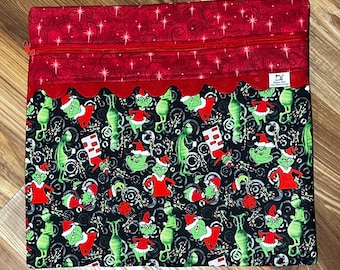 Project bag for Cross Stitch projects - Grinch theme
