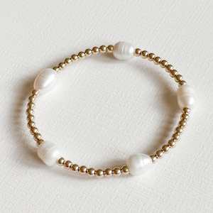 Freshwater Pearl 14k Gold Filled Beaded Bracelet