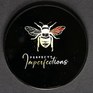 Beeyoutiful compact PORTABLE POCKET Black MIRROR - Stylish Crystal Bumblebee Essential Perfect Imperfection Mirror