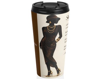 Ella sabe lo de la taza de viaje de acero inoxidable