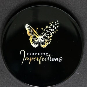 Undeterred BUTTERFLY Wing COMPACT MIRROR - Round Makeup Vintage Travel Hand Mirror For Groom Gift