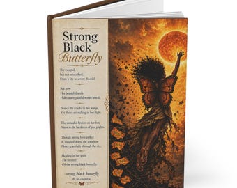 Strong black butterfly  Hardcover Journal Matte (Lined)