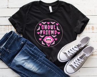 Ghoul Friend T-Shirt, Best Friend Shirt, Girlfriend T-shirt, Emo Valentines Gift, Goth Girlfriend Tee,