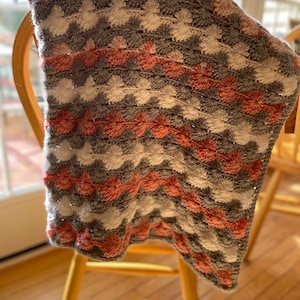 Oversized Pink, White, and Gray Baby Blanket