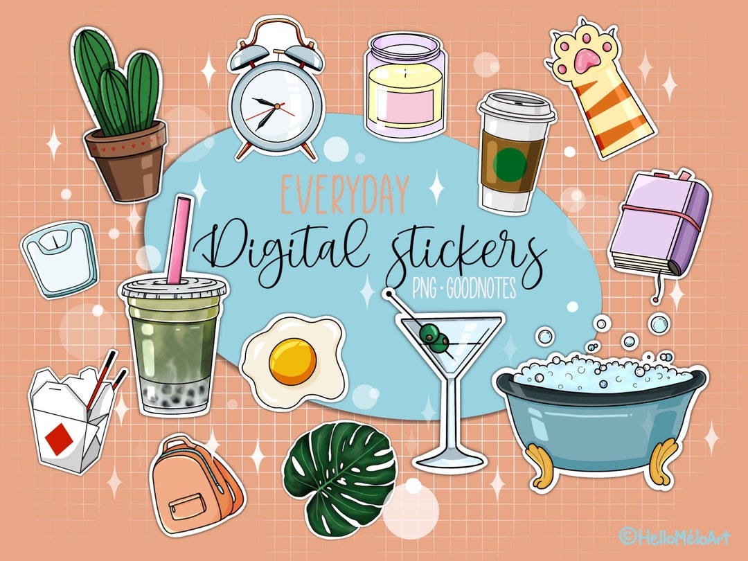 Everyday Digital Sticker Pack, Daily Planner Icons, Cute Goodnotes ...