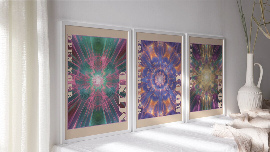 Printable Aura Print Set, 3x Printable Aura Posters, Mind Body Soul - Etsy