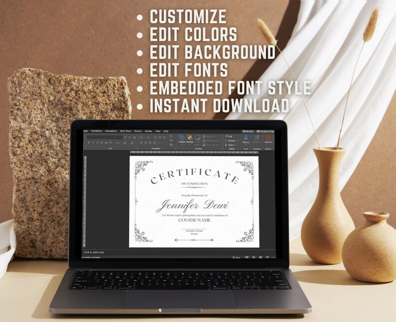 Editable Certificate of Completion Template, Minimalist Certificate of ...