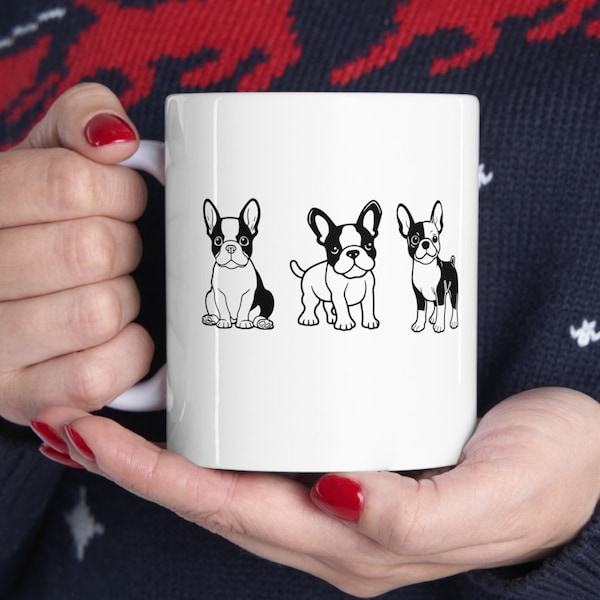 Custom Dog Name Mug, Boston Terrier Mug, Dog Parent Mug, Christmas Gift, Dog Lover Gift, Dog Mom Gift, Dog Dad Gift, Boston Terrier Name Mug