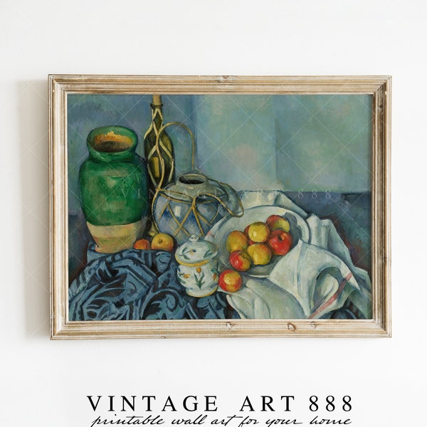 Still Life With Apples by Paul Cézanne Vintage Oil Painting | Digital Download | Home Decor | Printable Wall Art