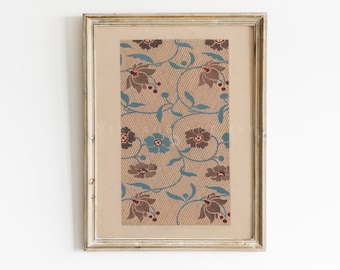 Vintage Hand Drawn & Painted Japanese Floral Design - Digital Download - Textile Pattern - Wallpaper Pattern