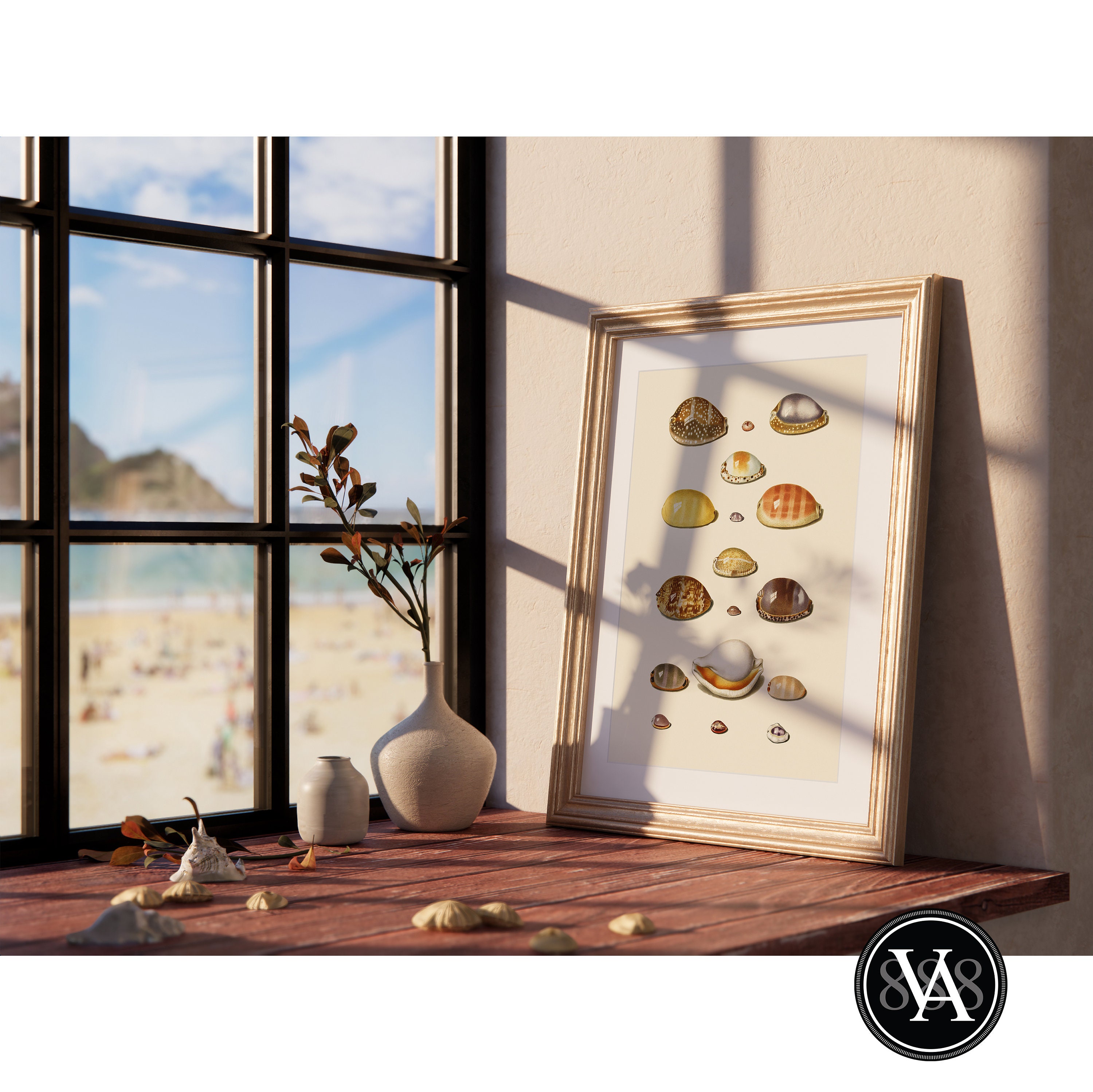 Vintage Hoch Shell Triptych Gallery Art Set Coastal Beach Art Set of ...