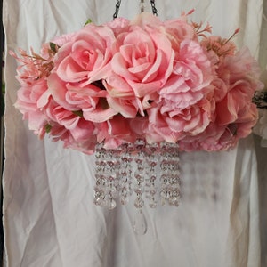 Pink rose chandelier