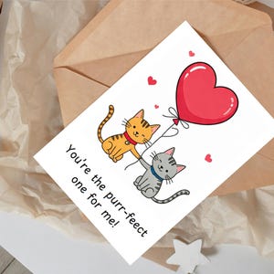 Cartão de aniversário para ele Você é o ronronante para mim gato dobrável para marido, esposa, namorado, namorada saudação engraçada dobrável