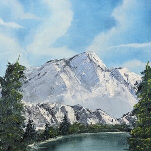 Mountain Lake Original Oil Painting 16 X 20 Stretched Canvas - Etsy