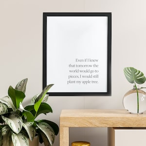 Anxious People by Fredrik Backman - Martin Luther Book Quote Wall Art - I would still plant my apple tree.