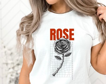 Red Rose Shirt, Flower Shirt, Flower Lovers Shirt, Flower Gift, Botanical Shirt, Garden Shirt, Flower Design, Floral Tee by ElegantPrintopia
