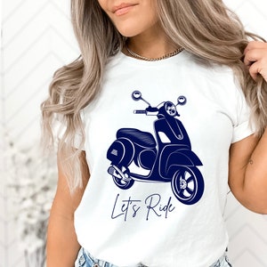 Let&#39;s Ride Scooter Shirt, Scooter Shirt, Scooter Lover Shirt, Scooter Rider Shirt, Scooter Enthusiast Shirt, Fun Shirt by ElegantPrintopia
