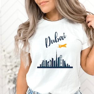 Dubai, Travel Lovers, Travel Shirt, Stylish Men&#39;s Tee, Cityscape Design, Comfortable, Gift for Traveler by ElegantPrintopia