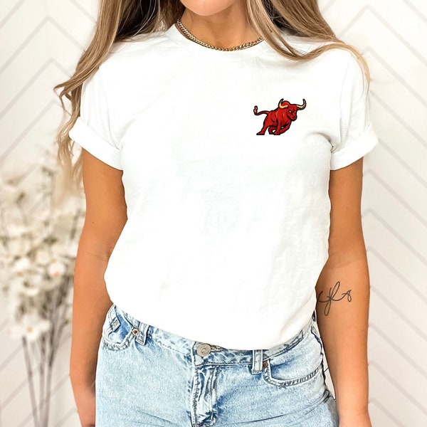 Bull Minimalist Shirt, Bull Shirt, Bull Top, Bull Design, Red Bull Design, Animal Lovers, Animal Shirt, Animal Lover Top by ElegantPrintopia