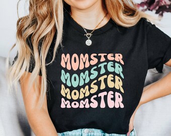 Momster Shirt, Wavy Mom Shirt, Cute Mom Shirt, Funny Mom Shirt, Mother's Day Gift, Gift for Mom, Mom Birthday Gift by ElegantPrintopia