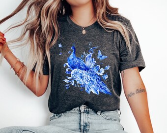 Peacock Shirt, Colorful Peacock Shirt, Peacock Lover Shirt, Animal Lover Shirt, Bird Lover Shirt, Peacock Feathers Shirt by ElegantPrintopia