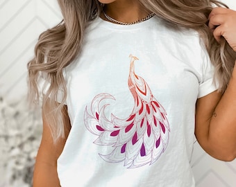 Peacock Shirt, Colorful Peacock Shirt, Peacock Lover Shirt, Animal Lover Shirt, Bird Lover Shirt, Peacock Feathers Shirt by ElegantPrintopia