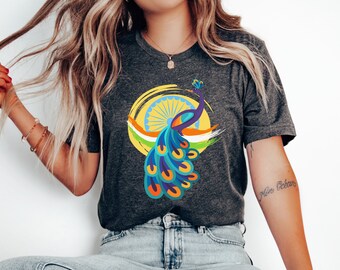 Peacock Shirt, Colorful Peacock Shirt, Peacock Lover Shirt, Animal Lover Shirt, Bird Lover Shirt, Peacock Feathers Shirt by ElegantPrintopia