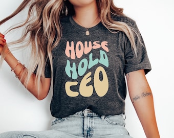 Household CEO, Boss Mom Shirt, Funny Mom Shirt, Wavy Mom Shirt, Mother's Day Gift, Gift for Mom, Mom Birthday Gift by ElegantPrintopia