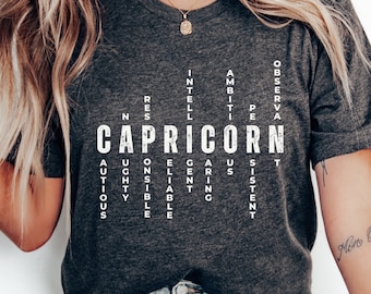 Capricorn Shirt, Capricorn Zodiac Sign Shirt Capricorn Lover Shirt Zodiac Lover Astrology Horoscope Star Sign by ElegantPrintopia
