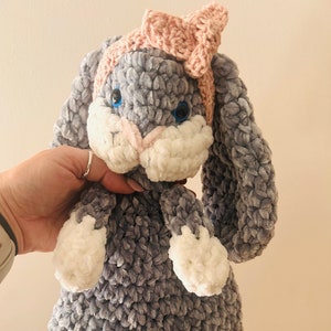 Bunny lovey Handmade Crochet Bunny Snuggle Baby Blanket Crochet Plushie Bonnie Bunny Comforter Baby Shower Gift Birthday Gift  Nursery Decor