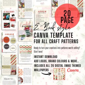 Christmas Crochet Pattern Template, Canva Basic and Simple Crochet Pattern, Christmas Crochet Template, Crochet Pattern Design Template