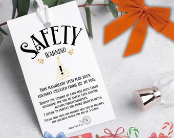 Printable Safety Hangtags Labels Christmas Handmade Crochet Knitting Safety Instructions Warning Care Card Amigurumi Safety Eyes