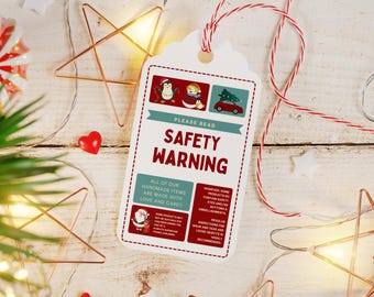 Printable Safety Hangtags Christmas Labels SVG PDF PNG Jpeg Handmade Crochet Knitting Safety Instructions Warning Tag Amigurumi Safety Eyes