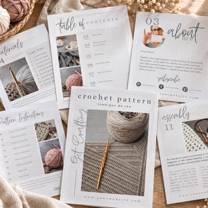 Crochet Pattern Template Ash Linen Canva Basic and Simple Crochet Pattern Template Pattern Design Template Canva Crochet Pattern Template