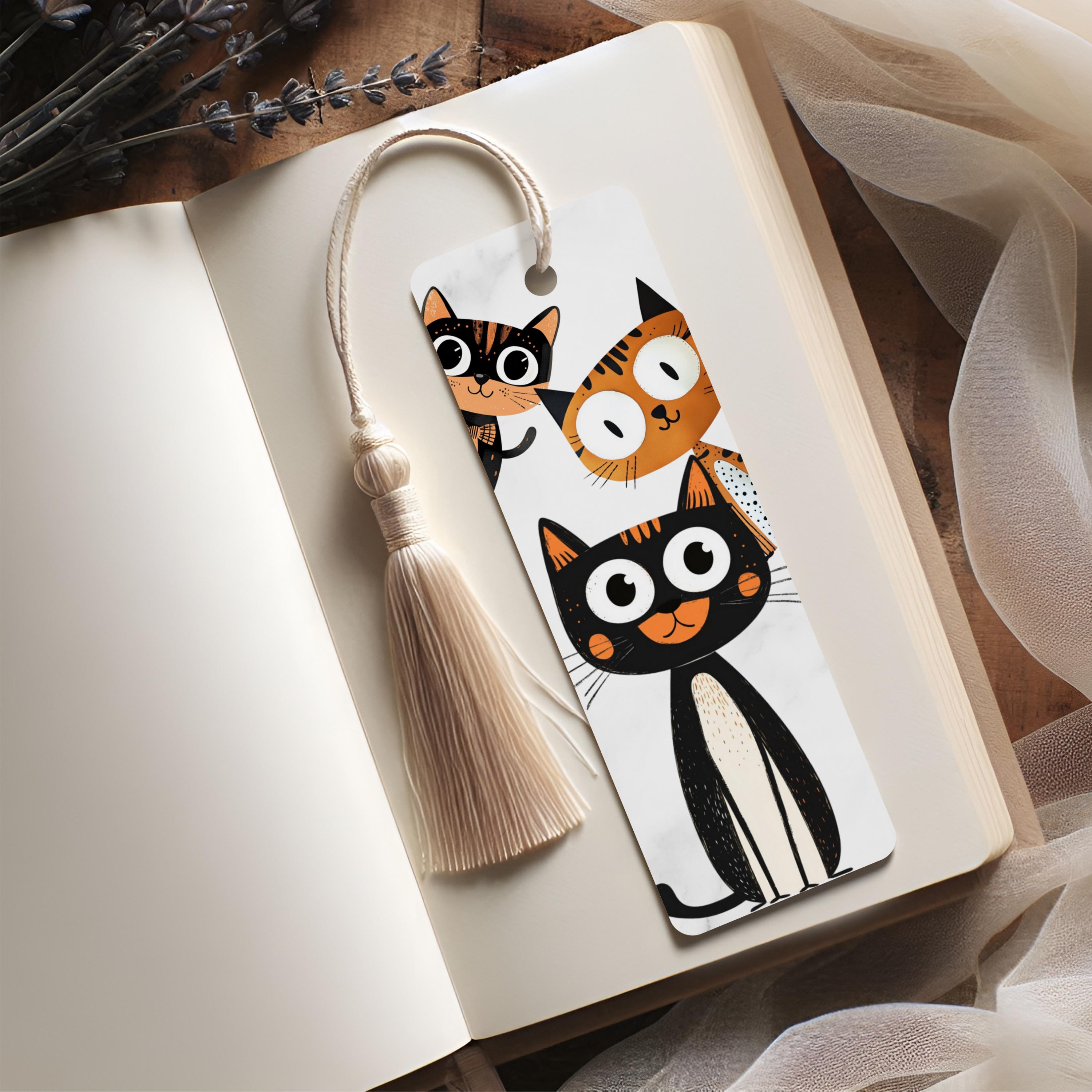 Cat Bookmark SVG PNG Bundle, Printable Kitten Bookmark, Paw Print ...