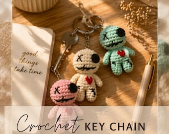 Crochet Keychain Pattern, Crochet Zombie Pattern,Beginner Friendly Crochet Pattern, FREE Safety Eye Tags, Amigurumi Zombie, Instant Download