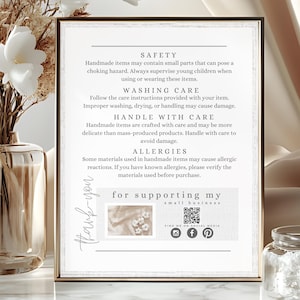 Display Sign Template, Safety eyes warning sign, QR code sign, Scan to pay, Crochet eyes warning, Crochet Knitting Safety Instructions,